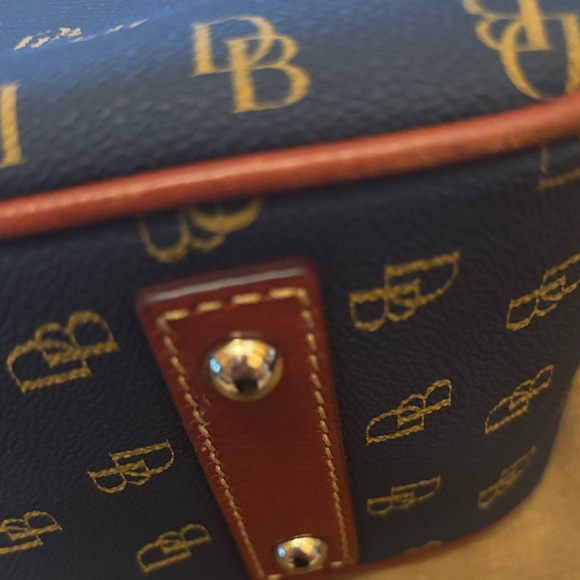 Dooney & Bourke Blue and Brown Monogram Shoulder Bag - Picture 9 of 11